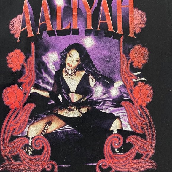 Aaliyah T-shirt Women’s Medium Black Short Sleeve Shirt‎ - Picture 3 of 8